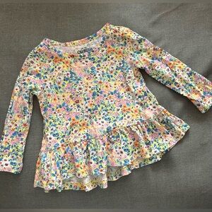 OshKosh B'gosh Kids Floral Long Sleeve Dress - Pink and Yellow